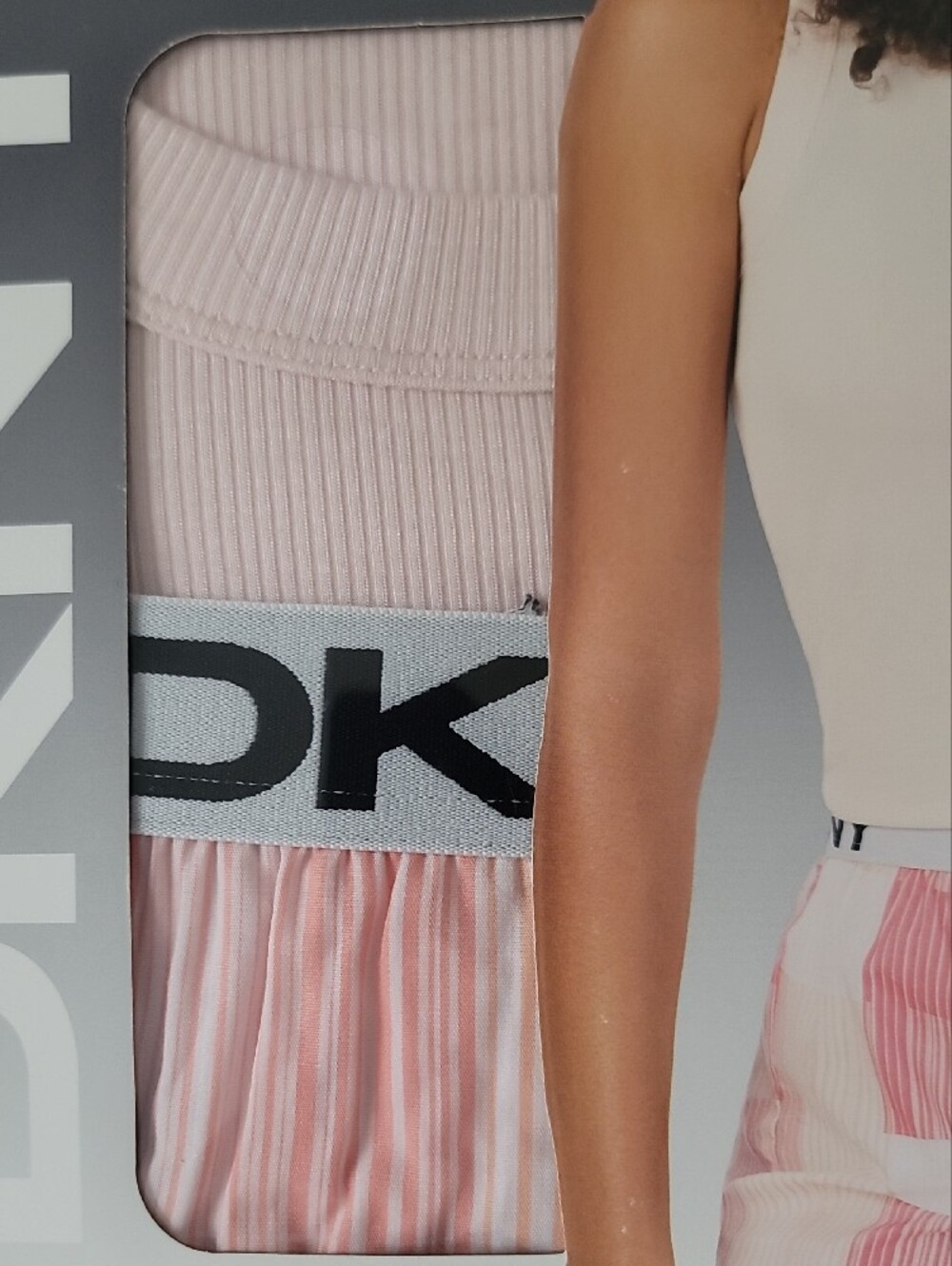 Dkny Pink Ribbed Tank & Patterned Short Sleep Set - Picture 3 of 3